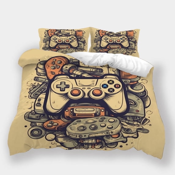 Bedding Set Fashion Game Handle Printed Comforter Cover Pillowcase Teen Adult Bedspreads,Full (80"x90")