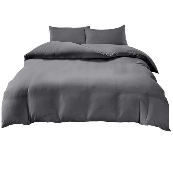 Bedding Set, Four Piece Bedding Set, Soft Washed Polyester Bed Sheet Set with Double-Sided Quilt Cover, Breathable Durable Multicolor Design for Dormitory and Bedroom, Easy Care Machine Washable