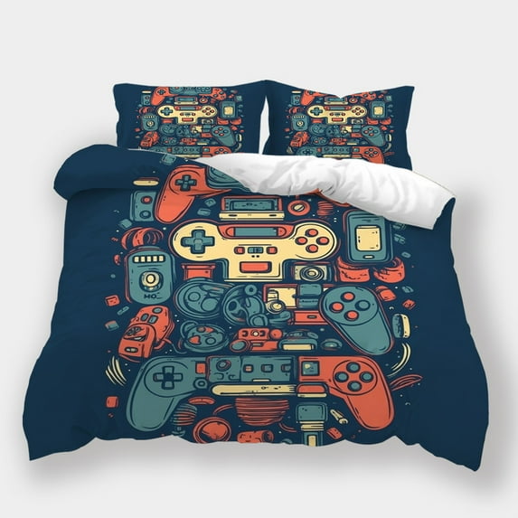 Bedding Set Game Controller Printed Comforter Cover Pillowcase Teen Adult Stylish Bedspreads,California King (98"x104")