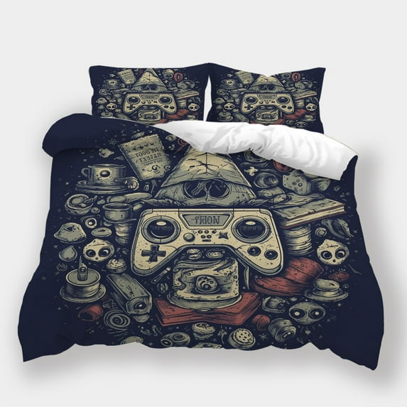 Bedding Set Game Controller Printed Comforter Cover Pillowcase Teen Adult Stylish Bedspreads,Twin (68"x86")