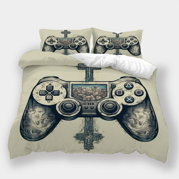 Bedding Set Game Handle Printed Bedspreads Children Fashion Comforter Cover Pillowcase,Queen (90"x90")