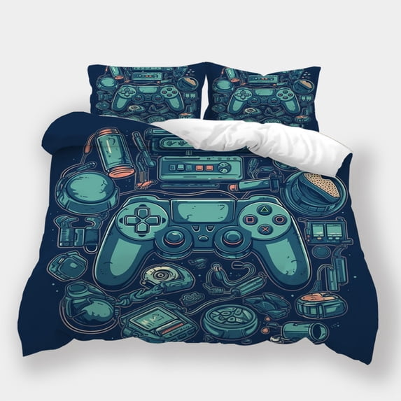Bedding Set Game Handle Printed Comforter Cover Pillowcase Kids Adult Modern Home Bedclothes,Full (80"x90")