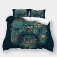 thumbnail image 1 of Bedding Set Gamepad Printed Bedspreads Comforter Cover Pillowcase Cool Home Bedclothes,King (90"x104"), 1 of 5