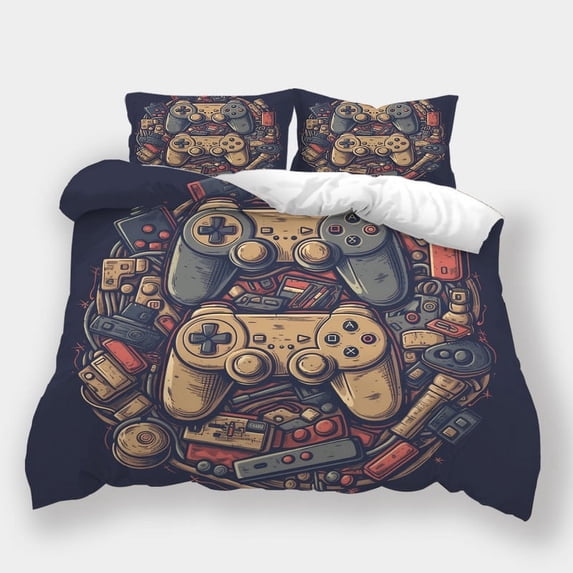 Bedding Set Gamepad Printed Bedspreads Teen Adult Fashion Comforter Cover Pillowcase,Twin (68"x86")