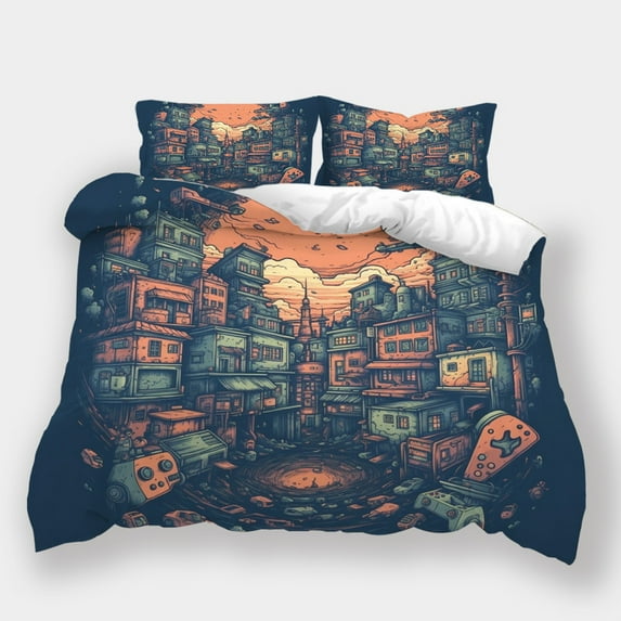 Bedding Set Gaming Theme Comforter Cover Pillowcase Kids Adult Highend Bedspreads Bed Gift,Queen (90"x90")