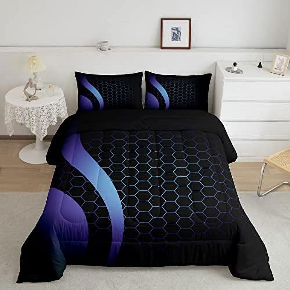 Bedding Set Geometry Comforter Set for Kids Boys Girls Teens
