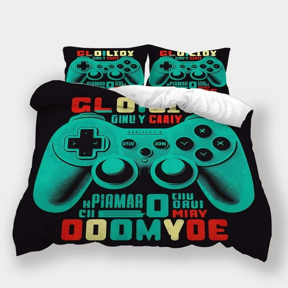 Bedding Set Home Bedclothes Gamepad Printed Bedspreads Kids Adult Bed Gift Duvet Cover Set,Full (80"x90")