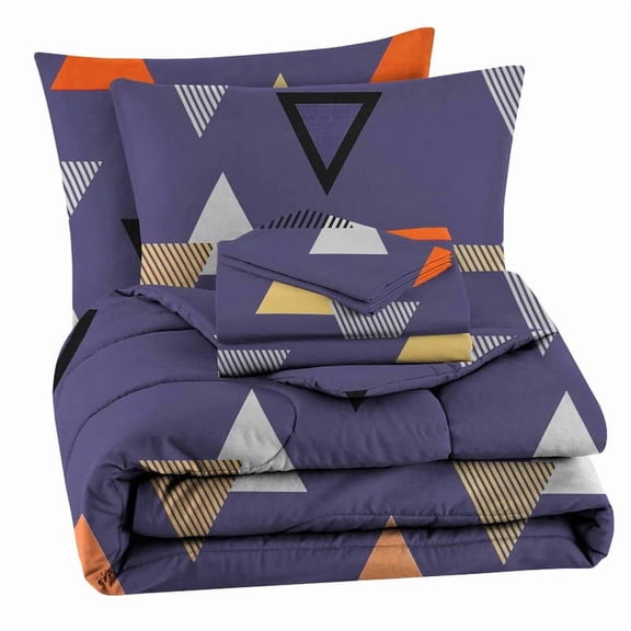 Bedding Set King Size Double Bedsheet With 2 Pillow Covers, Summer Comforter - 90 X 100 Inches, Grey & Rust | Durable & Lightweight - Ideal For House, Guest House, Hotel