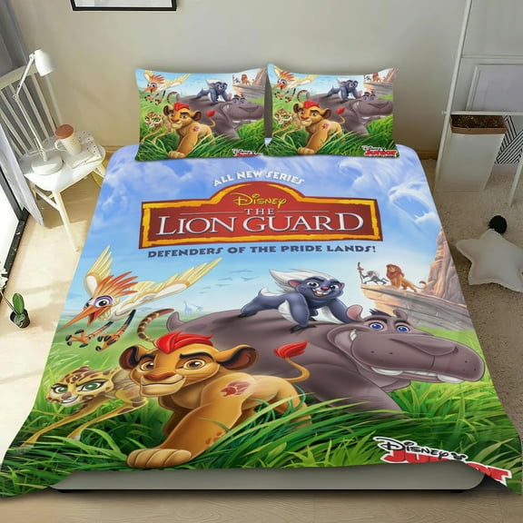 Bedding Set For The Lion Guard Comforter Cover Set Cute Duvet Cover Sets Super Soft Teens Bedding Set Kids Bedroom Gifts,1 Duvet Cover with 2 Pillowcases Twin 3 Piece