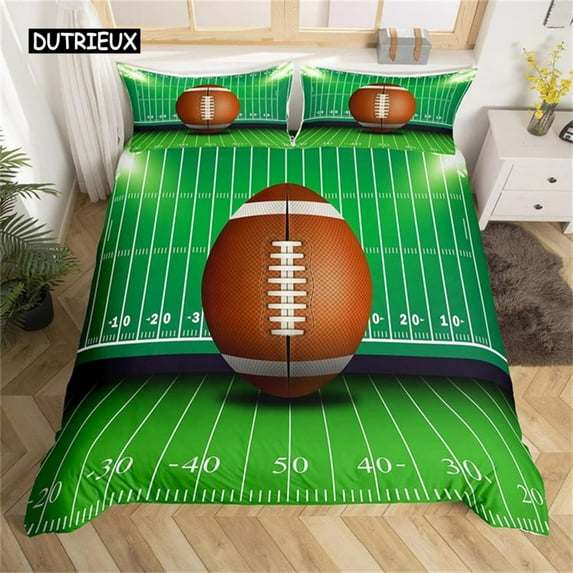Bedding Set Microfiber Sport Theme Bedspread Cover Soccer Field Duvet Cover Double or Single Footb