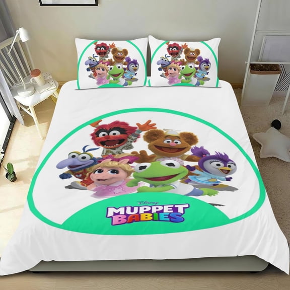 Bedding Set For The Muppets Comforter Cover Set Cute Duvet Cover Sets Super Soft For Teens Kids Bedroom Gifts,1 Duvet Cover with 2 Pillowcases Twin 3 Piece