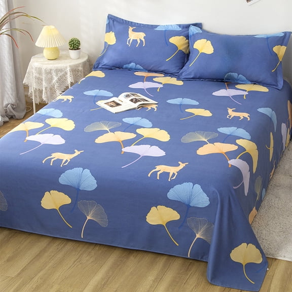 Bedding Set Queen Size, Soft Breathable Polyester Bed Sheets, Deep Pocket Fitted Sheet, Wrinkle Free, for Bedroom, Hotel, Home Decor, Modern Printed Bed Linens(1 pc)