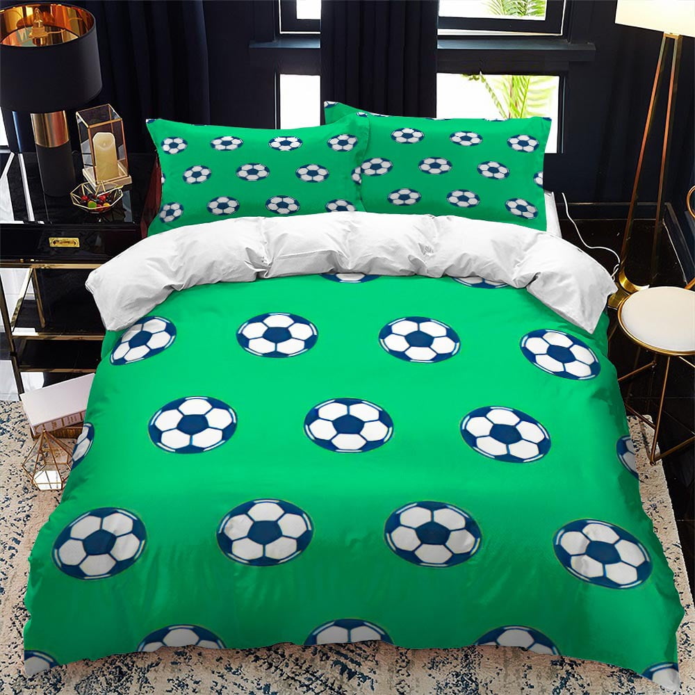 Bedding Set Sport Football Soft Comforter Duvet Cover for Kids Boys Sports Themed Duvet Cover