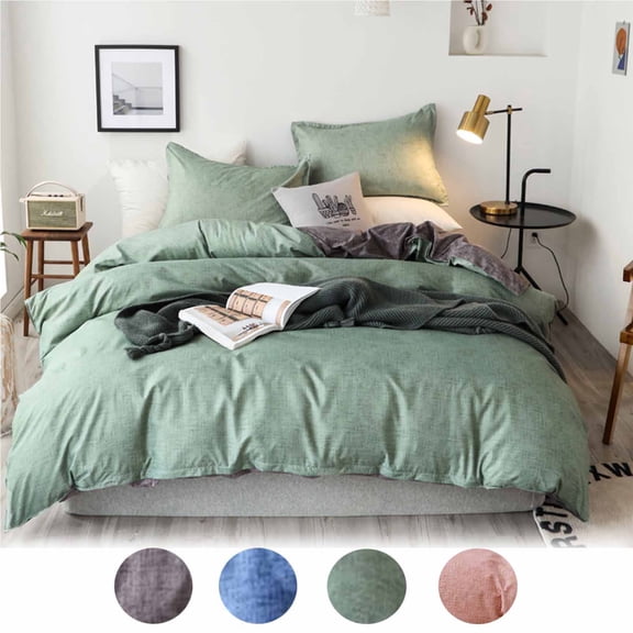 Bedding Set Three Piece Gift Home Textile Plain Washable Bedding Sets for Soft Comfort and Easy Care Complete Bedroom Decor for Cozy Home and Guest Room Essentials Sopatenor