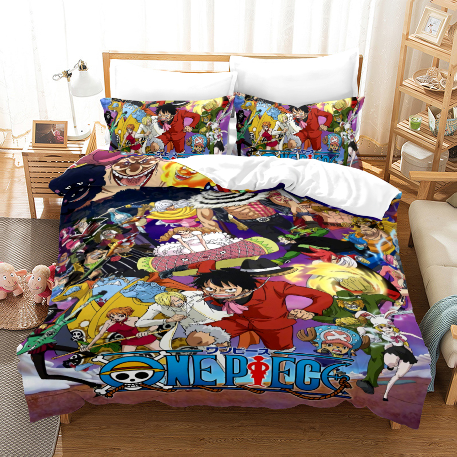 Bedding Set Vibrant Comforter & Pillowcases Featuring Iconic Characters ...