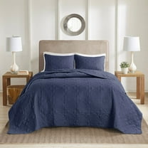 Bedding Sets 3 Piece Reversible Bedspread Set Navy King/Cal King,Bed Sets
