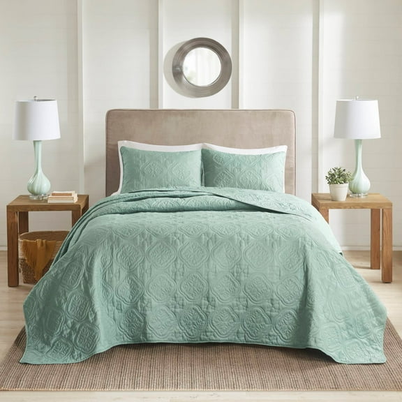 Bedding Sets 3 Piece Reversible Bedspread Set Seafoam King/Cal King,Bed Sets