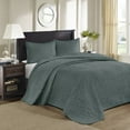 thumbnail image 1 of 3-Piece Reversible Balsam Green Quilt Set, Full/Queen Size Bedding Set with Matching Shams, 1 of 11