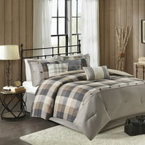 Bedding Sets 7 Piece Herringbone Comforter Set Neutral Queen,Bed Sets