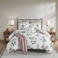 thumbnail image 1 of Bedding Sets 7 Piece Printed Seersucker Comforter Set with Throw Blanket Taupe/Blush Full/Queen,Bed Sets, 1 of 21