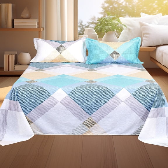 Bedding Sets All Season, QQZ Soft Breathable Comforter Sets with Pillowcases, Polyester Microfiber 3 Piece Bed Set Shrink Fade Resistant