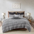 thumbnail image 1 of Bedding Sets Cotton Jacquard Comforter Mini Set Grey/Black King/Cal King,Bed Sets, 1 of 10