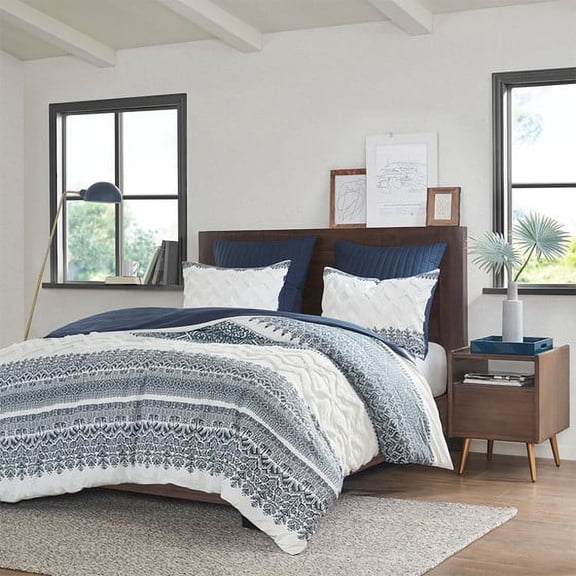 Bedding Sets Full/Queen 3 Piece Cotton Duvet Cover Set with Chenille Tufting,Bed Sets