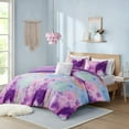 thumbnail image 1 of Bedding Sets King/Cal King Watercolor Tie Dye Printed Comforter Set with Throw Pillow,Bed Sets, 1 of 11
