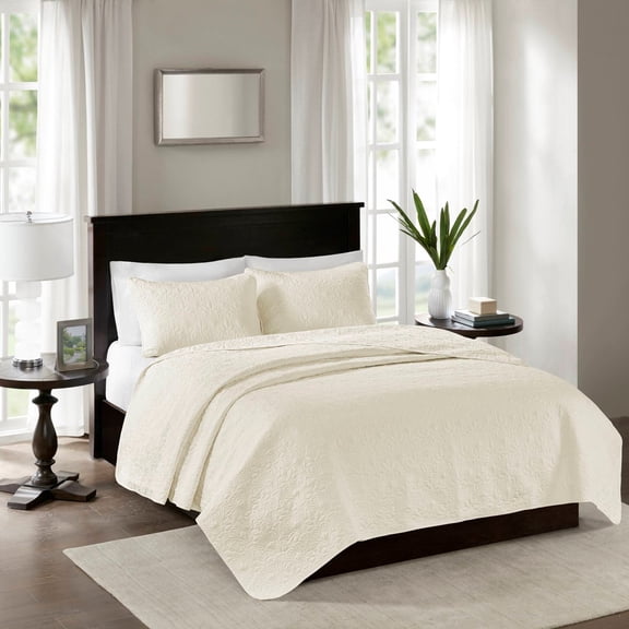 Bedding Sets, Reversible Quilt Set Cream King/Cal King, Bed Sets, Comforter Sets,