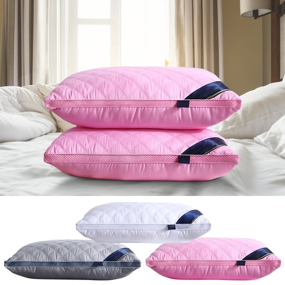 Bedding Size Soft Comfortable Bed Pillow,Skin-Friendly Cotton Supportive Bed Pillows with Gusseted Edge,Fluffy Microfiber Standard Pillows,Hotel Pillows for Back Side and Stomach Sleepers