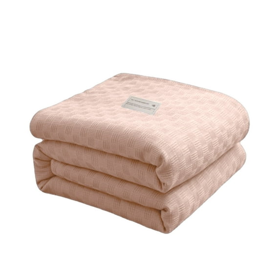 Bedding White 100% Cotton Blanket, Soft Lightweight Breathable Dorm Bed Blanket for All Season, Air Conditioning Blanket, 39.3X59In