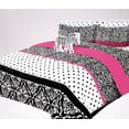 Twin Size AllSeason Pink Zebra Bedding Set with Plushie Toy, Comforter