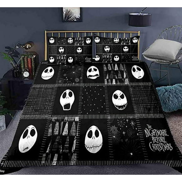 Bedding set The Nightmare Before Christmas II bedding three-piece set comfortable and soft three-piece set 2 pillowcases and 1 quilt cover gift set