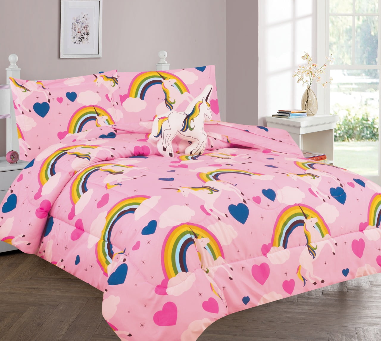 Sweet Home Collection  Rainbow Unicorn Bed in a Bag Kids Fun and  Comfortable Set, Twin, Twin - City Market