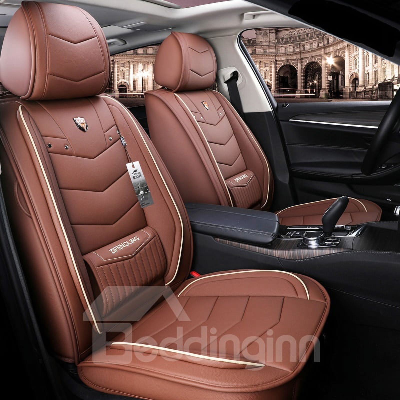 Beddinginn 5 Seat Full Set Truck Seat Covers Faux Leather Full