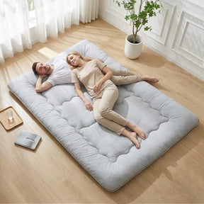 Beddle 3.94 in Memory Foam Floor Futon Twin Mattress, Foldable Roll-Up Tatami Bed with Storage Bag for Adults, Guest Room & RV, Grey