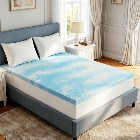 Beddle 3 Inch Twin Size Cooling Gel Memory Foam Mattress Topper, Body Support & Pressure Relief, CertiPUR-US Certified