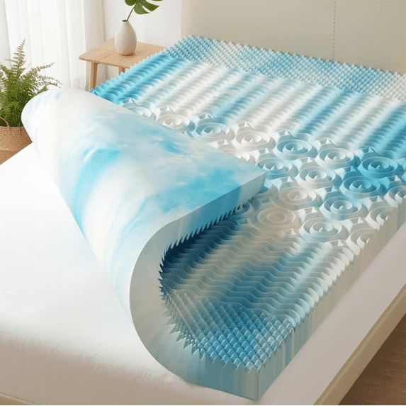 Beddle 4 Inch 5-Zoned Memory Foam Twin Size Mattress Topper with Infusion Breathable Gel Layer