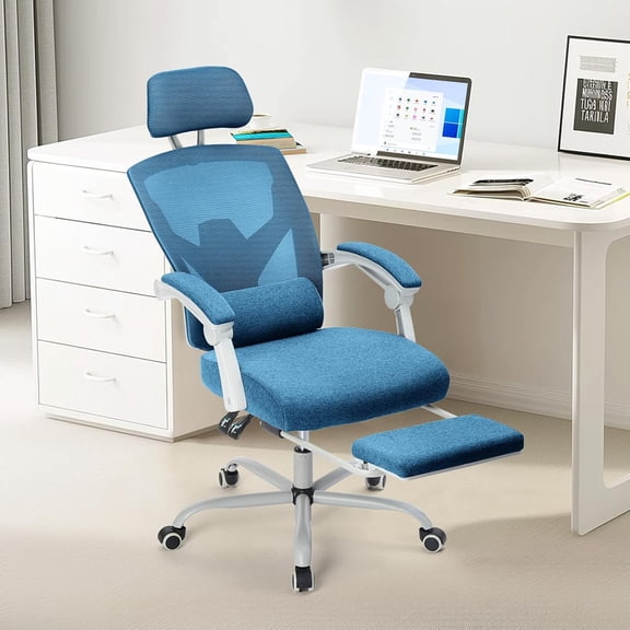 Beddle Desk Chair with Lumbar Support, High-Back Ergonomic Mesh Swivel Rolling Desk Chair for Home Office or Study, Blue