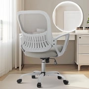 Beddle Office Chair with Lumbar Support, Ergonomic Mesh Mid-Back Swivel Desk Chair, Comfortable Task Chair for Home Office, Gray