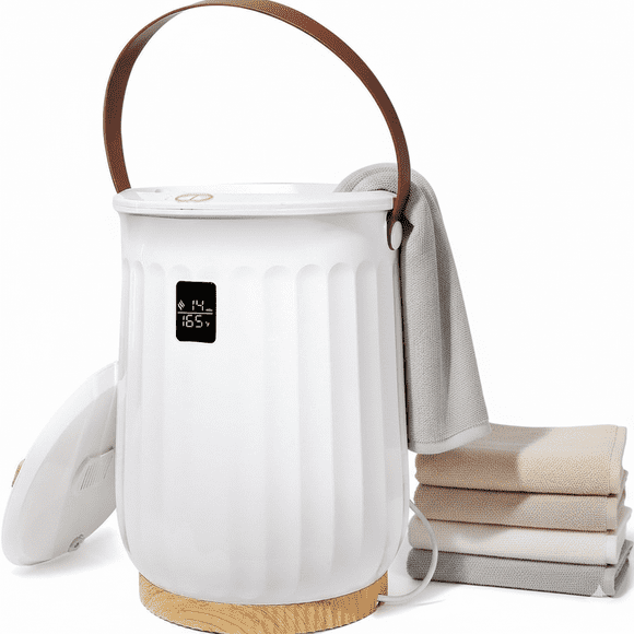 Beddle Towel Warmer for Bathroom with LED Display, Luxury Bucket Towel Warmer with Adjustable Timer & Auto Shut-Off, Fits Oversized Towels and Blankets, Beige