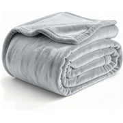 Beddora Fleece Throw Blanket 50x60 Inch Gray, Soft Plush Microfiber Blanket, Lightweight Cozy Throw for Couch Sofa Bed Travel