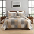 Bedduvit Brown Plaid Queen Size Quilt 100 Cotton Brown Gray Beige