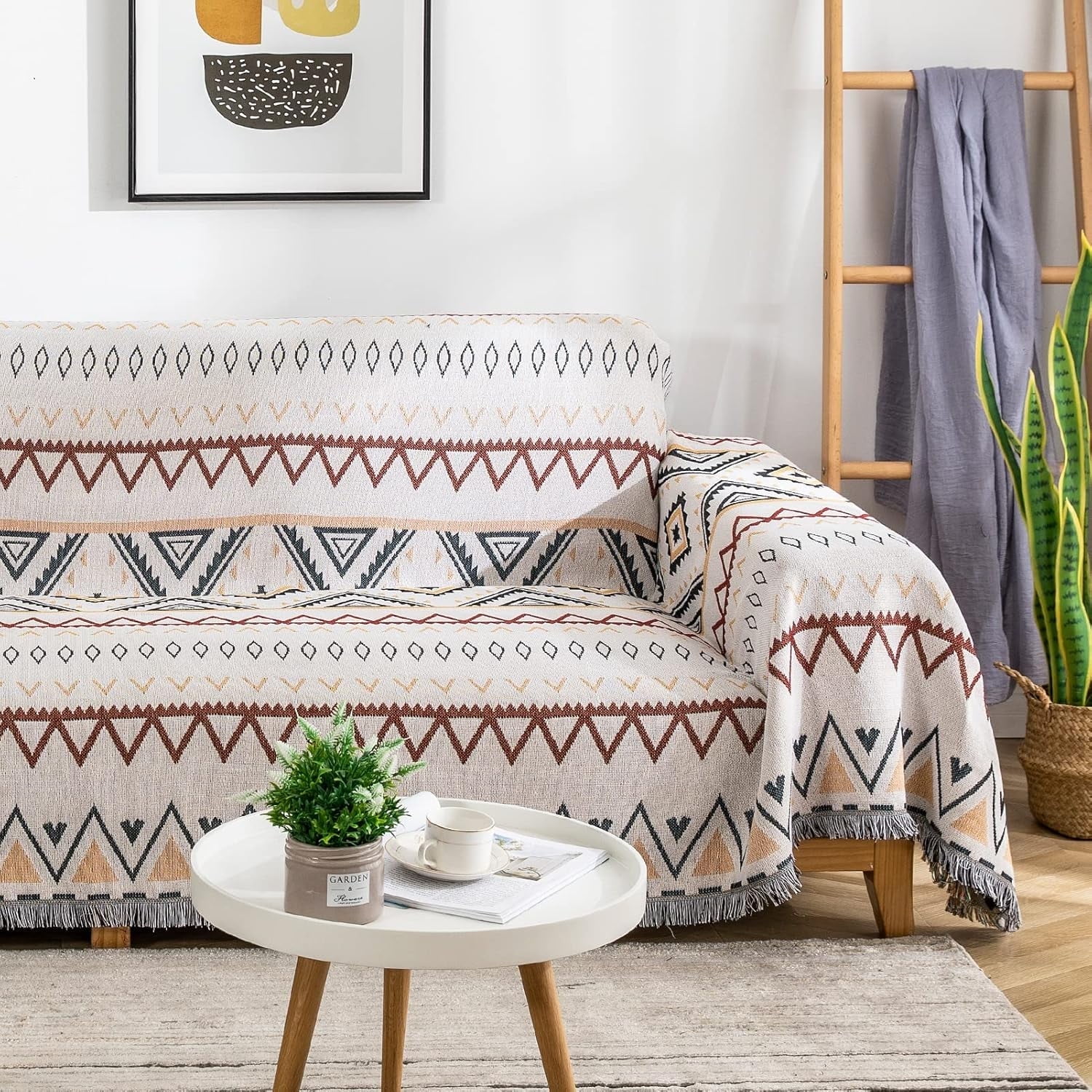 Cuiforest Boho Reversible Throw Blanket - 50x60 Inches, 85% Polyester 15% Cotton, Colorful Bohemian Tapestry For Couch & Bed - View #9
