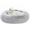thumbnail image 1 of Bedfolks Calming Donut Dog Cat Cuddler Bed, 23" Round Plush Pet Bed for Small Dogs & Cats, Dark Grey, 1 of 9
