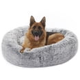 thumbnail image 1 of Bedfolks Calming Donut Dog Cuddler Bed, 45" Round Plush Pet Bed for Extra Large Dogs, Dark Grey, 1 of 9