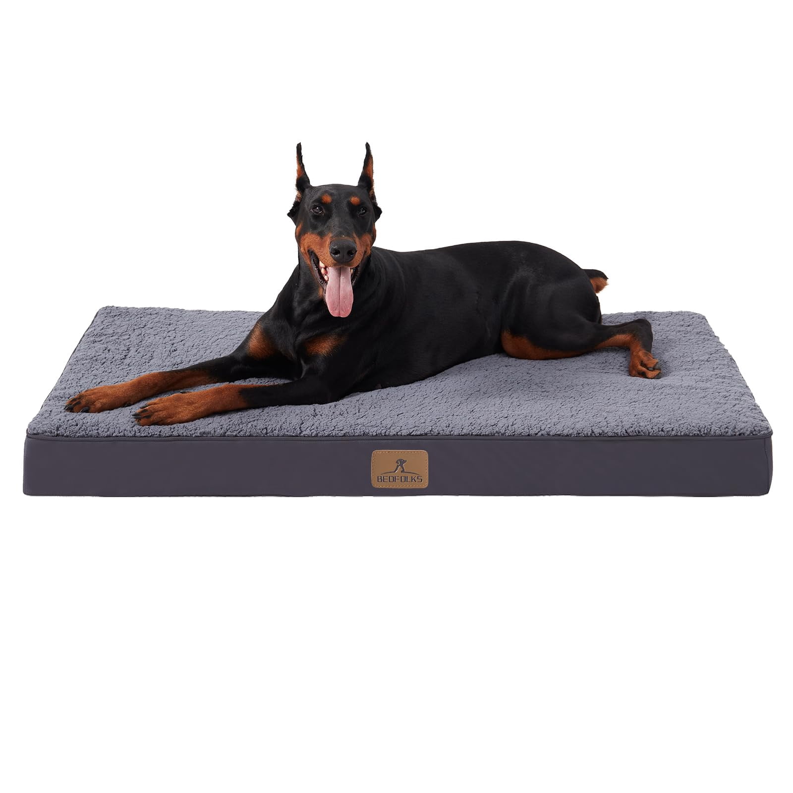 Image showcasing Bedfolks Orthopedic Dog Bed for Jumbo Dogs - Egg Foam Dog Crate Bed ...