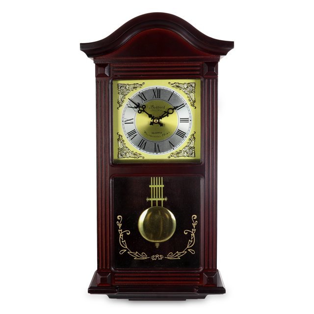 Bedford Clock Collection 22 Inch Wall Clock in Mahogany Cherry Oak Wood