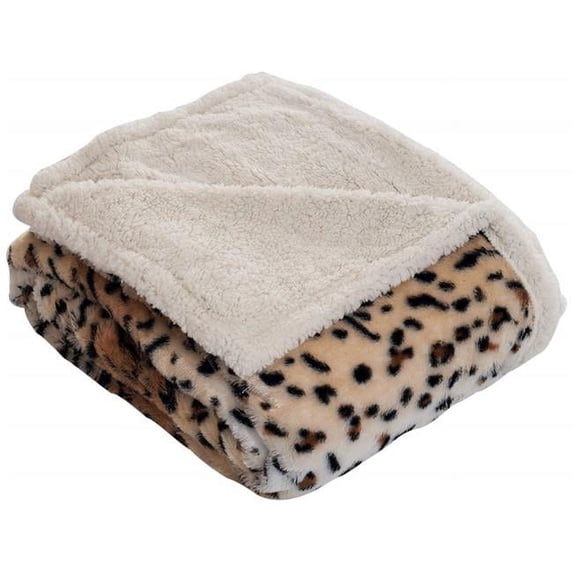 Bedford Home 61A-18533 Fleece & Sherpa Throw Blanket, Tiger