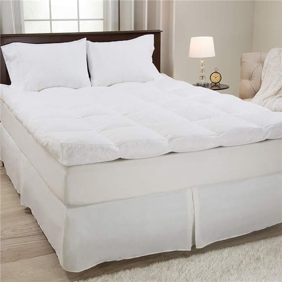 Bedford Home 64A-68823 Down & Duck Feather 4 in. Gusset Topper - King Size